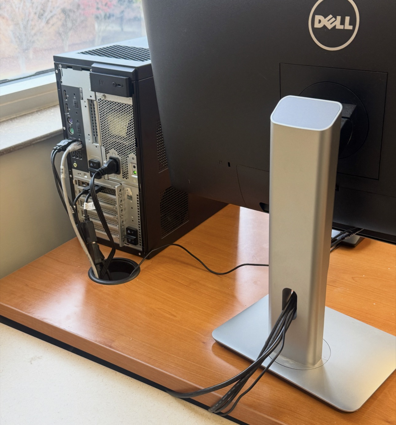 Cable-managed workstation from internship work